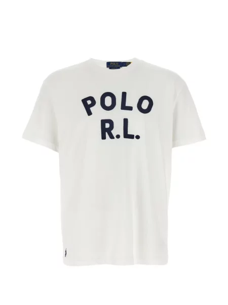 Tricou polo Polo Ralph Lauren cu autograf alb