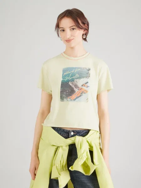 TOPSHOP Majica CHRISTINA cijan / pastelno zelena / tamno narančasta plava