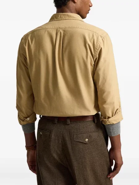 Satenske rukavice Polo Ralph Lauren s vezom s vezicama smeđa