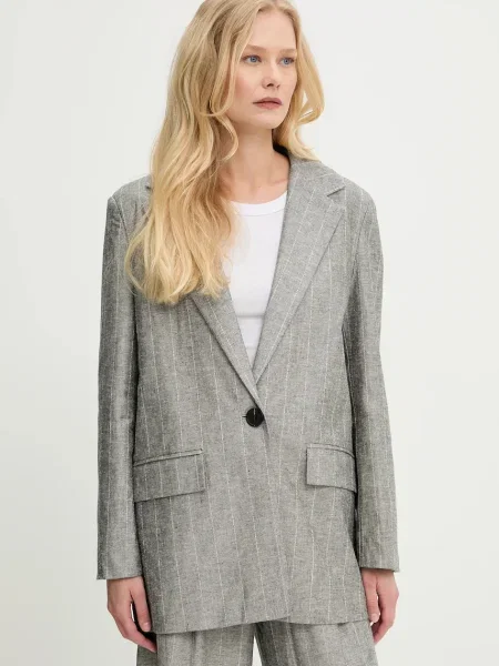 Answear Lab blazer din amestec de in un singur rand de modelator gri