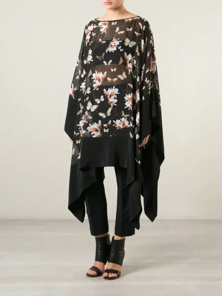 Poncho Givenchy cu model floral negru
