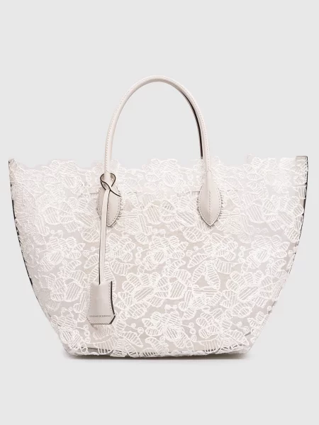 Сумка-тоут в квітковий візерунок Ermanno Scervino біла