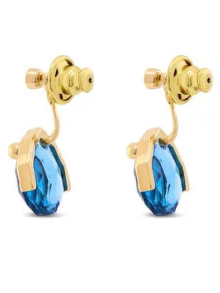 Swarovski Uhani Gema Modra zlata