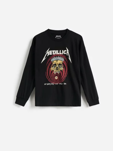 Reserved Tričko s dlouhým rukávem Metallica černý