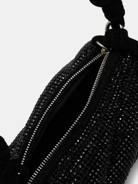 Сумочка Fiorucci Suede Rhinestone Micro Mella чорний