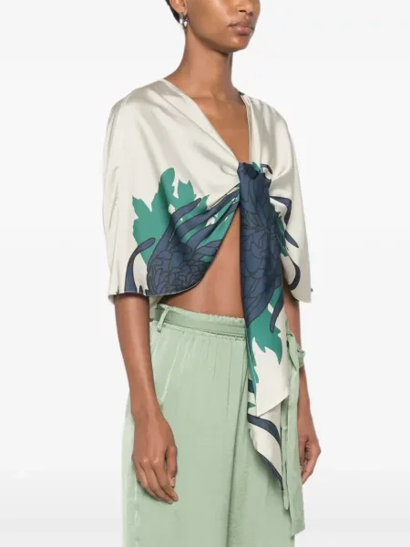 Geacă Moutaki cu model floral cu imagine cu legături