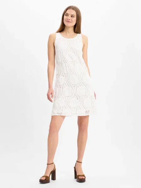 Robe Légère sukienka na co dzień Kobiety wypukły wzór tkaniny 36 biały