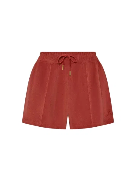 Pantaloni scurți Aman din material terry cu cordon roșu