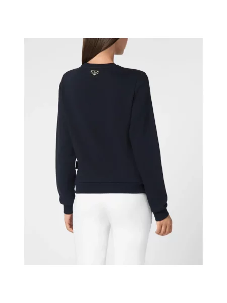 Bluza Philipp Plein z okrągłym dekoltem niebieska