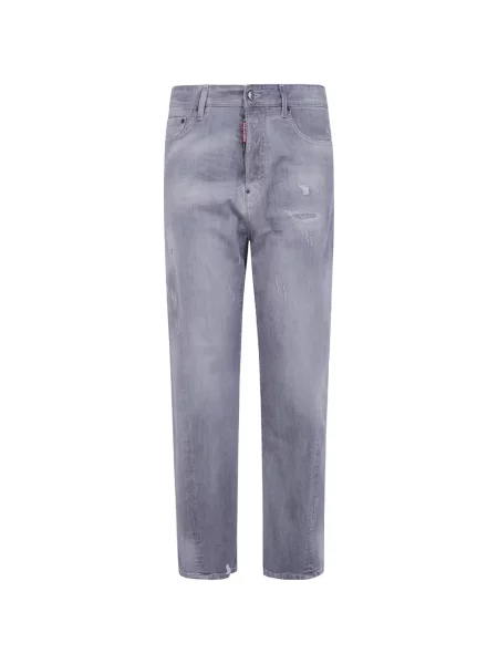 Blugi cu picior larg Dsquared2 zdrențuiți gri