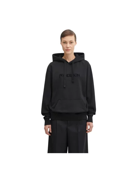 Bluza z kapturem Jw Anderson z kapturem z logo czarna