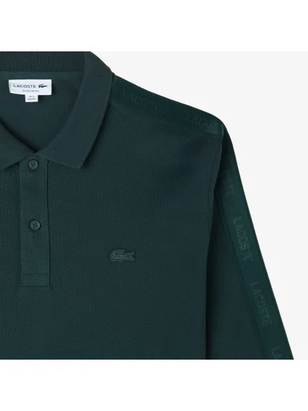 Lacoste Koszulka Polo Z Długim Rękawem Regular Fit Ciemnozielona zielony