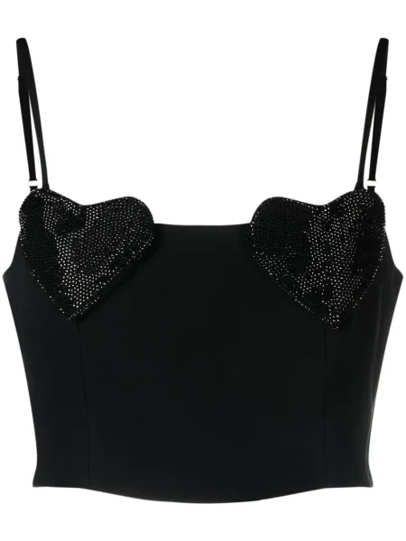 Top Blumarine cu motiv cu inimi negru