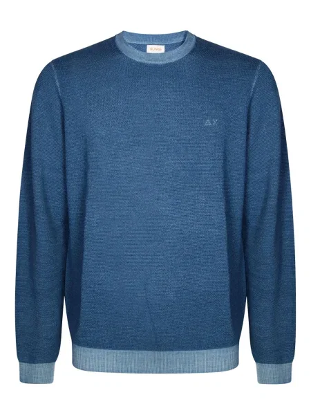 Pulover Sun68 cu broderie albastru