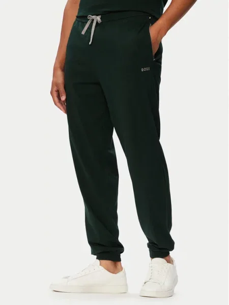 BOSS loungwear hlače za muškarce od pamuka s elastanom Mix&Match Pants zelena