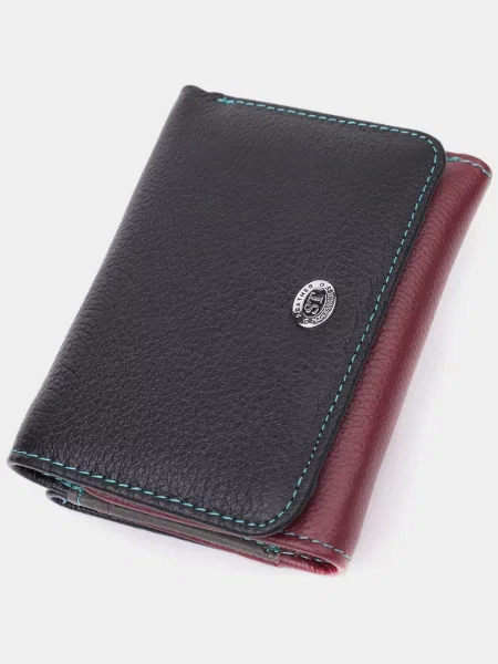 Кожаный кошелек St Leather Accessories черный