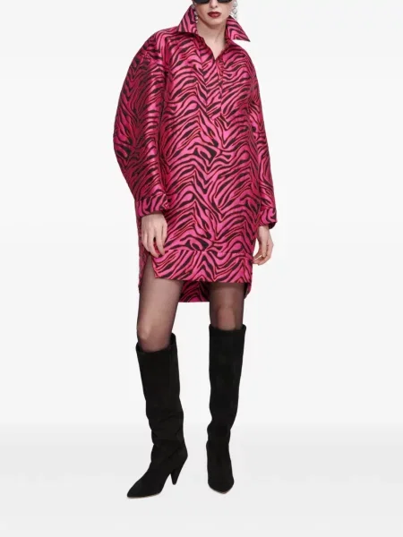 Rochie mini Essentiel Antwerp cu imagine cu model zebră roz