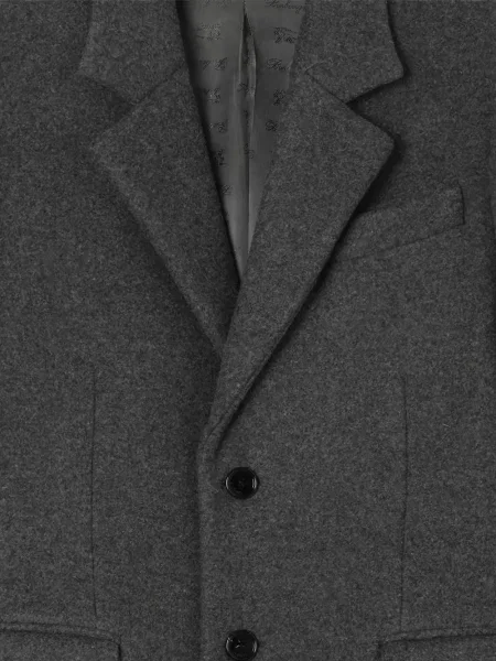 Palton Burberry de lână gri