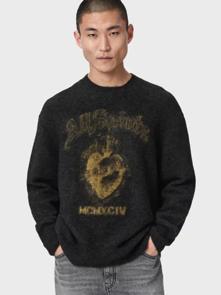 Вовняний светр Allsaints чорний
