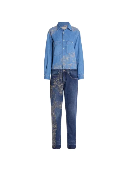 Salopetă Isabel Marant cu broderie albastru