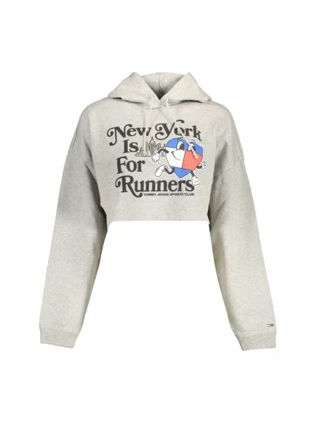 Bluza z kapturem Tommy Jeans szara