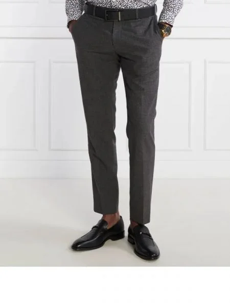 BOSS BLACK Pantaloni Genius cu adaos de lână negru