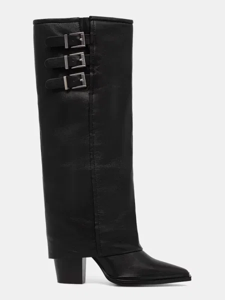 Кожаные сапоги Answear.lab черные