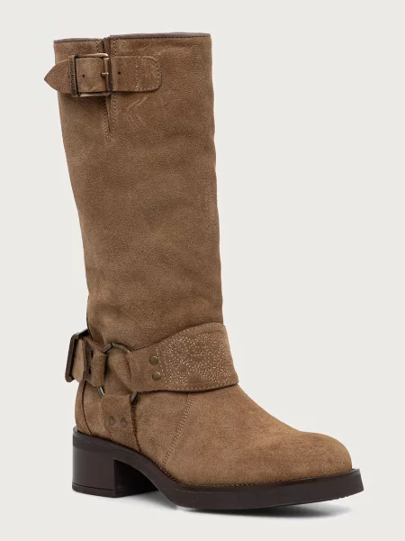 Steve Madden cizme pentru femei din piele întoarsă Bonetta maro