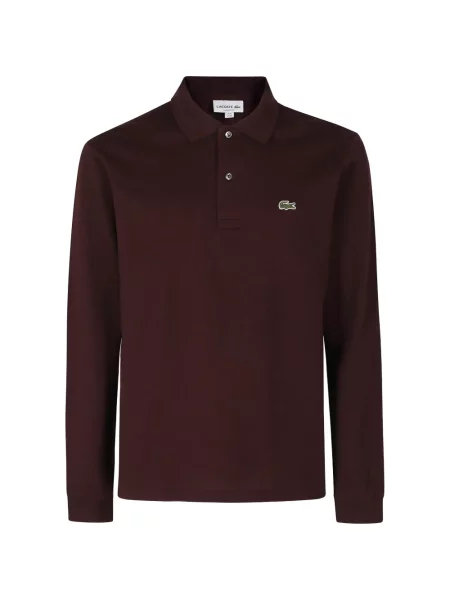 Lung tricou polo Lacoste cu autograf roșu
