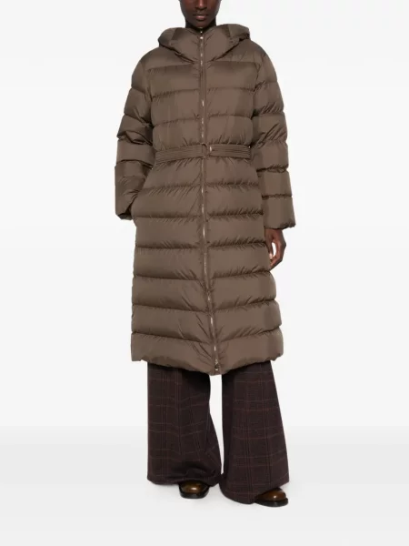 Matlasat cu centură geacă parka Max Mara maro