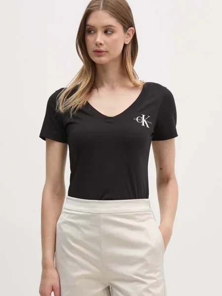 Tričko Calvin Klein Jeans béžová