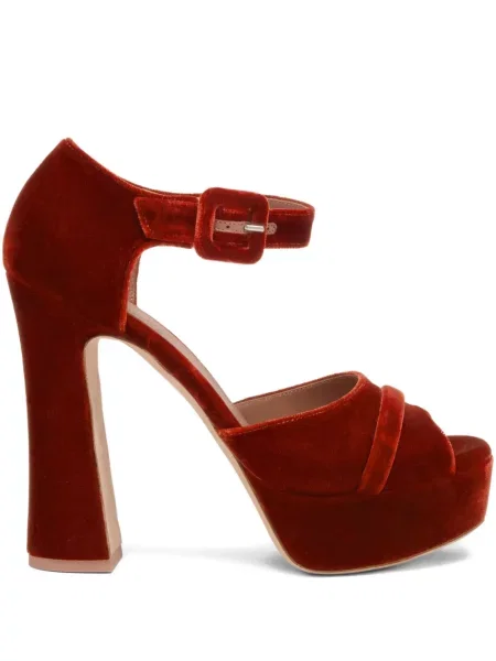 Sandale Malone Souliers de catifea cu platformă cu cataramă portocaliu