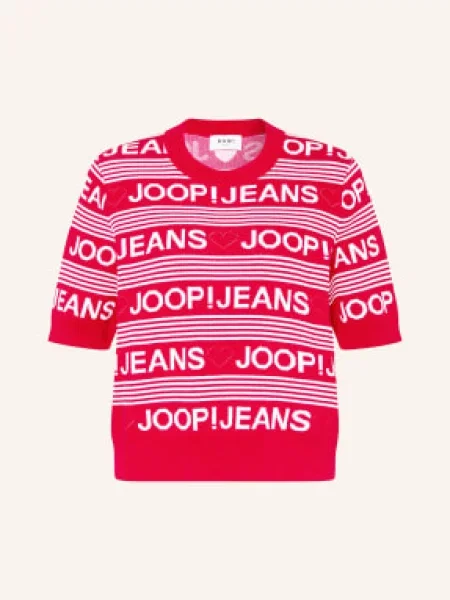 Joop! Jeans Sweter Z Dzianiny Karie rot biały