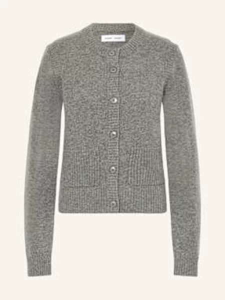 Svetr Samsøe Samsøe Saelif Short Cardigan Dark Grey Melange M šedý