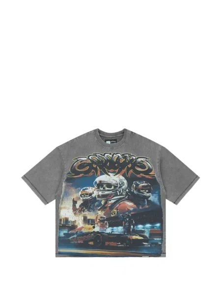 Tricou Godspeed cu imagine gri