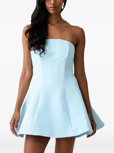 Rochie mini Bardot fără bretele albastru