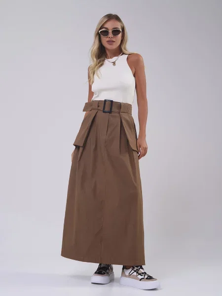ISSA Plus Спідниця максі коричневий