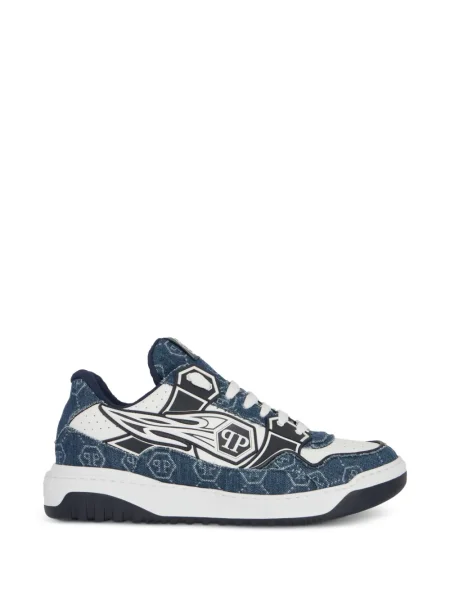 Sneakerși Philipp Plein cu șireturi din dantelă albastru