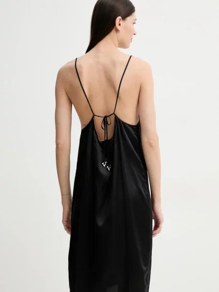 AERON rochie din amestec de mătase ABACO mini drept negru