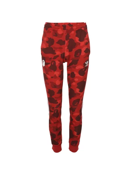 Pantaloni A Bathing Ape® cu imagine cu model camuflaj alergare roșu
