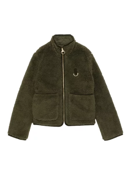 Lniana kurtka Barbour casual zielona