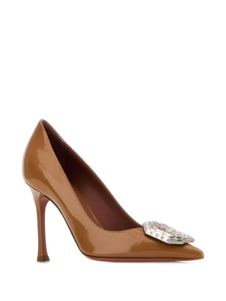 Pantofi cu toc Amina Muaddi maro
