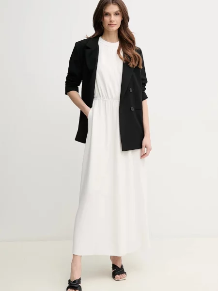 Joop! sukienka beżowy maxi rozkloszowana biała