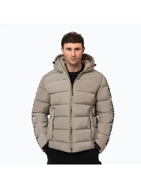 Geacă de iarnă pentru bărbați Pitbull Airway 4 Padded Hooded pale sand