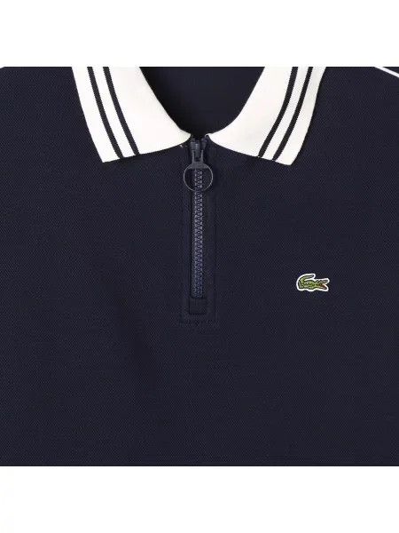 Lacoste Bluza Z Kołnierzykiem Polo Loose Fit granatowa
