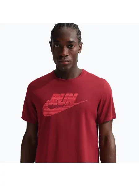Koszulka do biegania Nike Miler Dri-Fit UV team crimson/light crimson czerwona