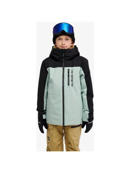 Kurtka z kapturem Quiksilver Sycamore zielony mięta 8 czarny