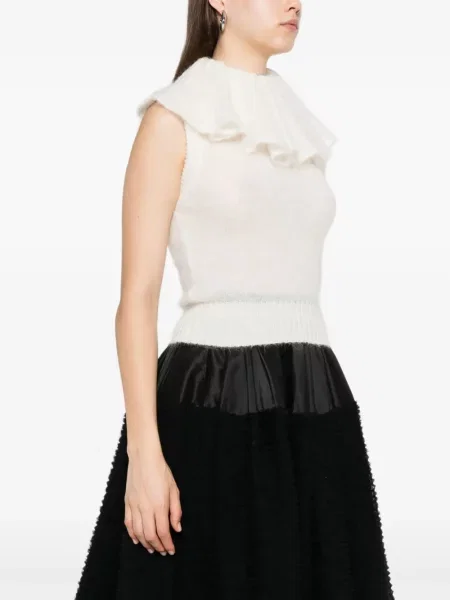 Top Viktor & Rolf bez rękawów z falbankami biały