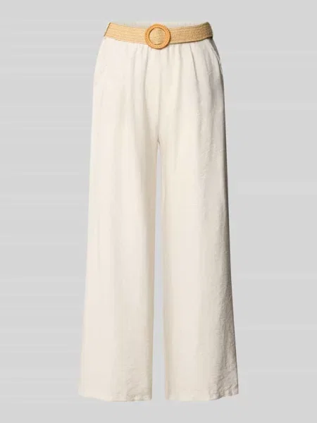 Spodnie materiałowe z wpuszczaną kieszenią Zabaione beżowe