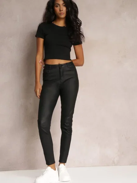 Pantaloni casual skinny modelatori Elovi negri